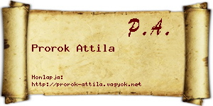 Prorok Attila névjegykártya