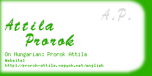 attila prorok business card